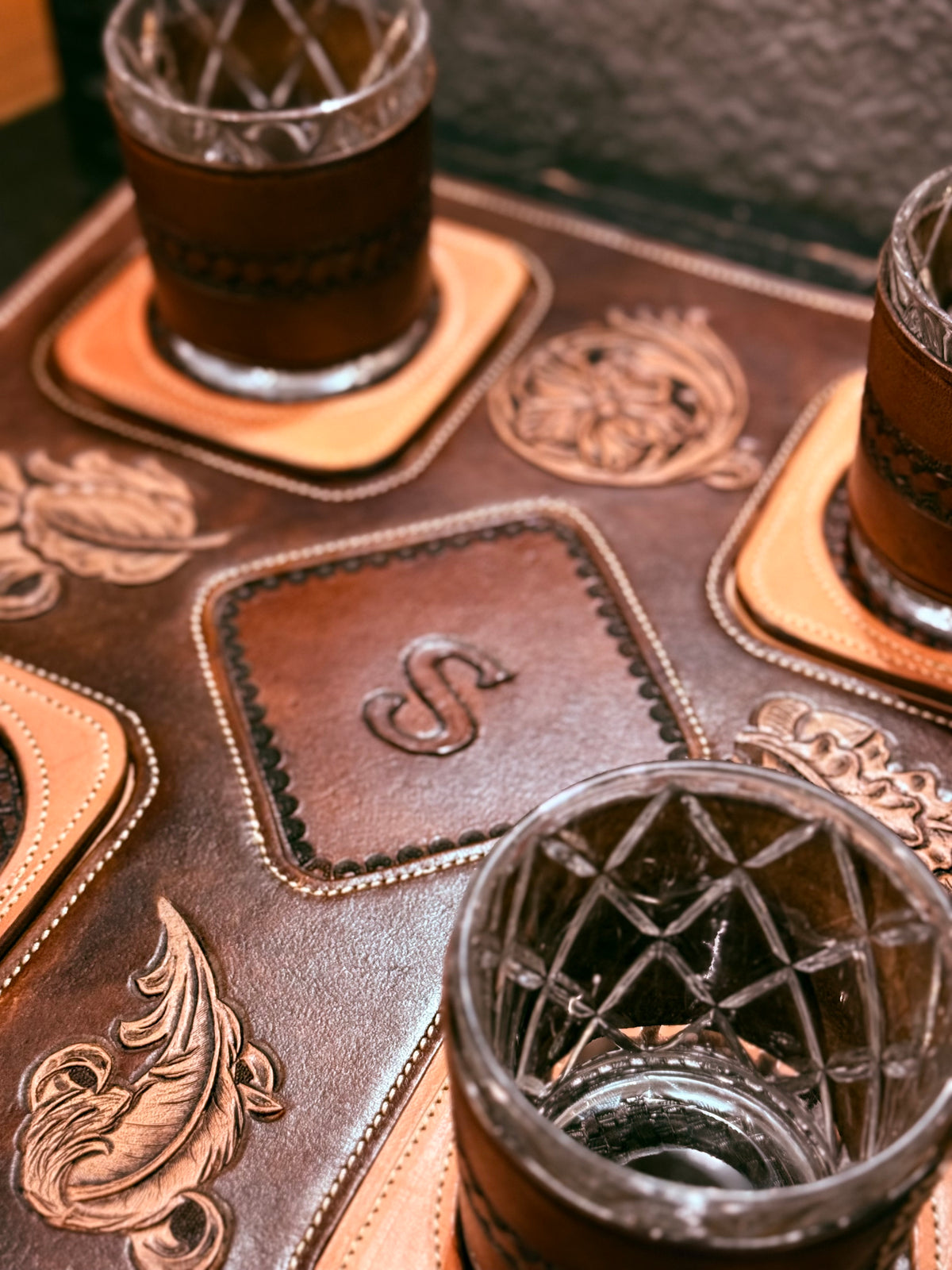 Walnut Decanter Set