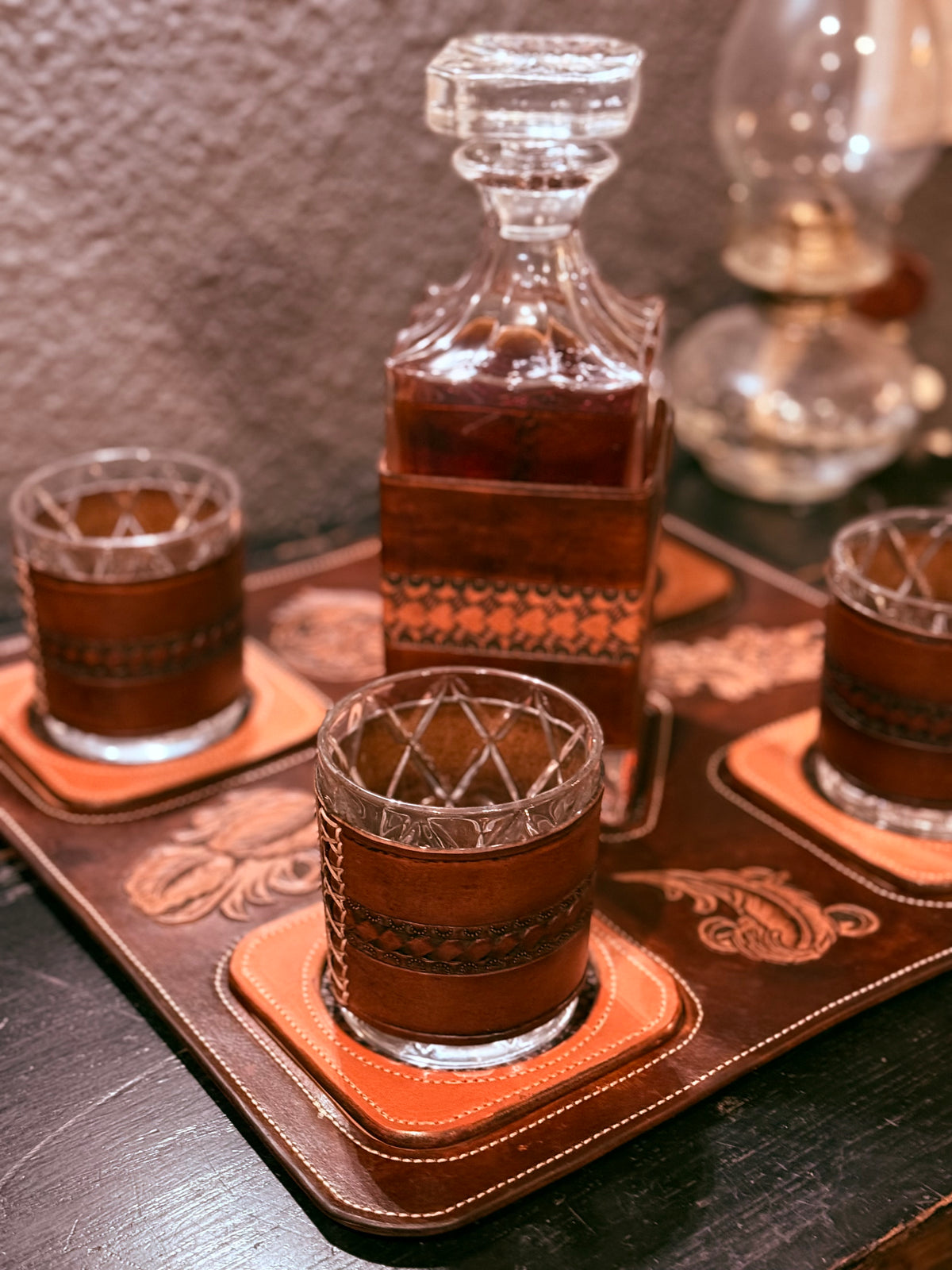 Walnut Decanter Set